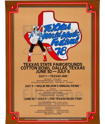 TEXAS FESTIVAL 1978 Rgfv POSTER/REPRODUCTION  d1 AFFICHE VINTAGE des créatures d'habitude