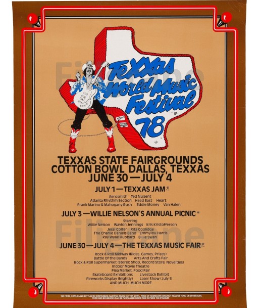 TEXAS FESTIVAL 1978 Rgfv POSTER/REPRODUCTION  d1 AFFICHE VINTAGE des créatures d'habitude