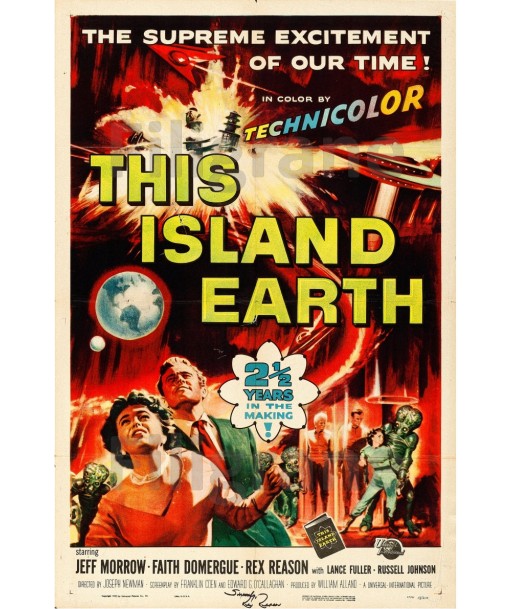 This ISLAND EARTH  FILM Rajg POSTER/REPRODUCTION  d1 AFFICHE VINTAGE france