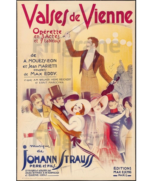 VALSES de VIENNE OPéRETTE Ream POSTER/REPRODUCTION  d1 AFFICHE VINTAGE pas cheres