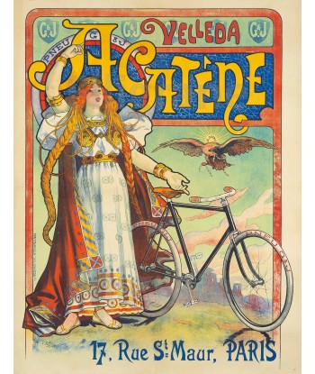 ACATèNE VéLO/CYCLES Rfqa-POSTER/REPRODUCTION  d1 AFFICHE VINTAGE solde