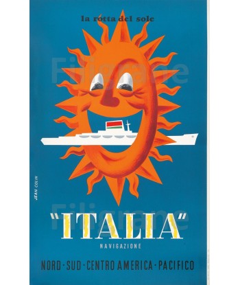 BATEAUX ITALIA NAVIGAZIONE Rwqt-POSTER/REPRODUCTION  d1 AFFICHE VINTAGE en stock