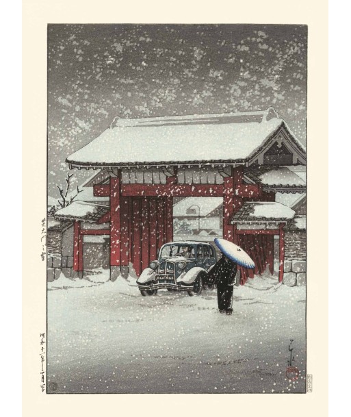 Jour de neige à la porte Shiba Daimon de Hasui Kawase | Reproduction Fine Art destockage