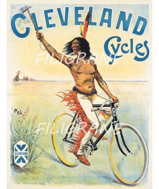 CLEVELAND VéLO/CYCLES Rxcb-POSTER/REPRODUCTION  d1 AFFICHE VINTAGE votre