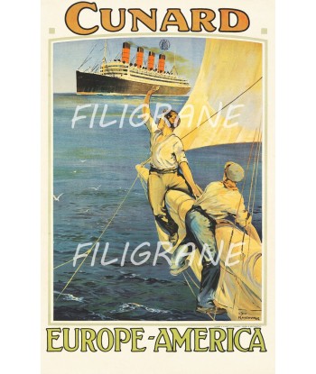 CUNARD PAQUEBOT Rpqo-POSTER/REPRODUCTION  d1 AFFICHE VINTAGE ou a consommer sur place