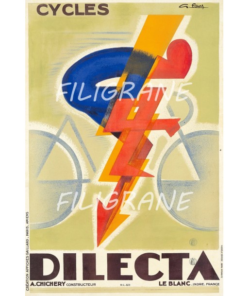 DILECTA VéLO/CYCLES Repv-POSTER/REPRODUCTION  d1 AFFICHE VINTAGE france