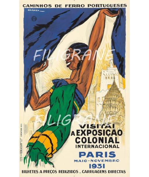 EXPO COLONIALE PARIS 1931 Rzsj-POSTER/REPRODUCTION  d1 AFFICHE VINTAGE le des métaux précieux