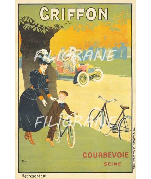 GRIFFON VéLO/CYCLES Rafa-POSTER/REPRODUCTION  d1 AFFICHE VINTAGE sur le site 