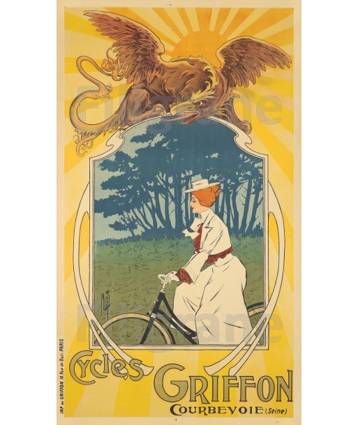 GRIFFON VéLO/CYCLES Riwd-POSTER/REPRODUCTION  d1 AFFICHE VINTAGE Pour