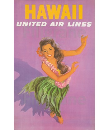 HAWAII UNITED AIRLINES Rmhz-POSTER/REPRODUCTION  d1 AFFICHE VINTAGE livraison gratuite