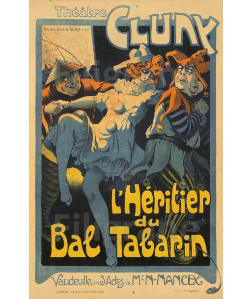 SPECTACLE HéRITIER du BAL TABARIN Ruzg-POSTER/REPRODUCTION  d1 AFFICHE VINTAGE l'évolution des habitudes 