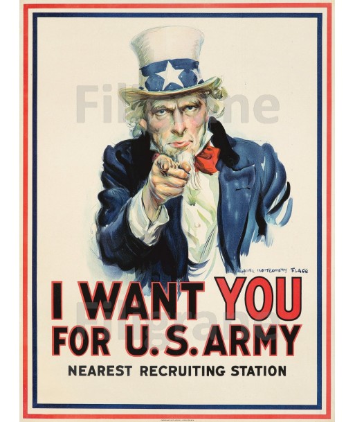 I WANT YOU for US ARMY Rtbr-POSTER/REPRODUCTION  d1 AFFICHE VINTAGE En savoir plus