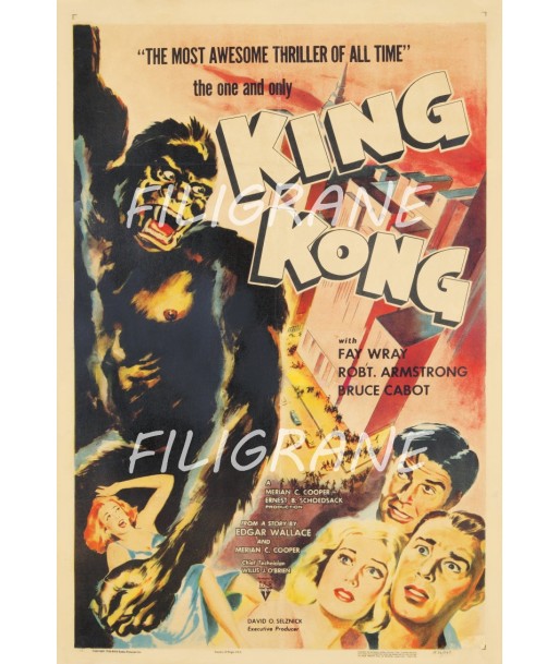 KING KONG FILM Rdqw-POSTER/REPRODUCTION  d1 AFFICHE VINTAGE sur le site 