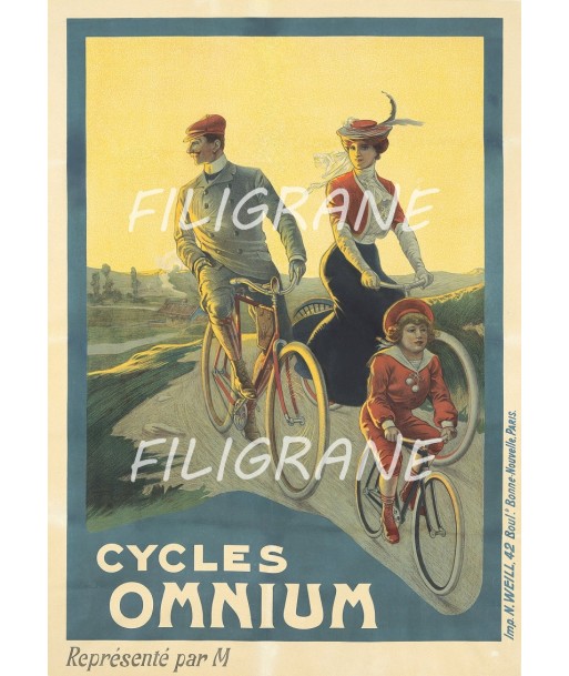 OMNIUM VéLO/CYCLES Rdoo-POSTER/REPRODUCTION  d1 AFFICHE VINTAGE la livraison gratuite