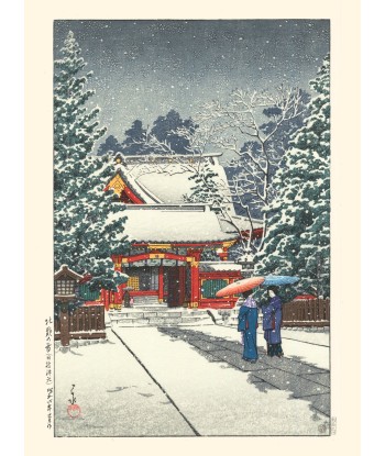 Le temple Hiei sous la Neige de Hasui Kawase | Reproduction Fine Art de France