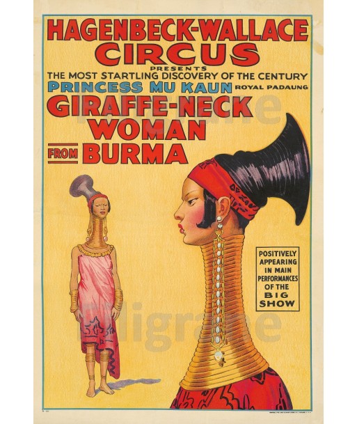 PRINCES MU KAUN CIRQUE Rlux-POSTER/REPRODUCTION  d1 AFFICHE VINTAGE Economisez 