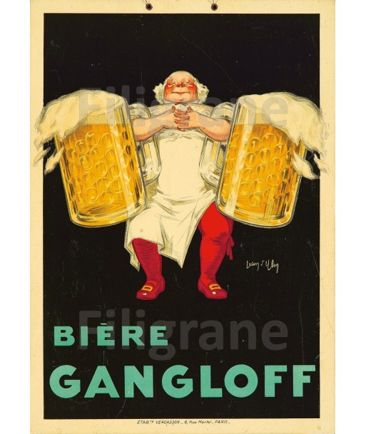 PUB BièRE GANGLOFF Rels-POSTER/REPRODUCTION  d1 AFFICHE VINTAGE le concept de la Pate a emporter 