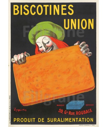 PUB BISCOTINES UNION Rpar-POSTER/REPRODUCTION  d1 AFFICHE VINTAGE Venez découvrir notre 