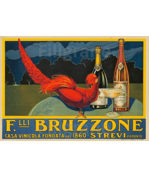 PUB BRUZZONE SPUMANTE Ring-POSTER/REPRODUCTION  d1 AFFICHE VINTAGE offre 