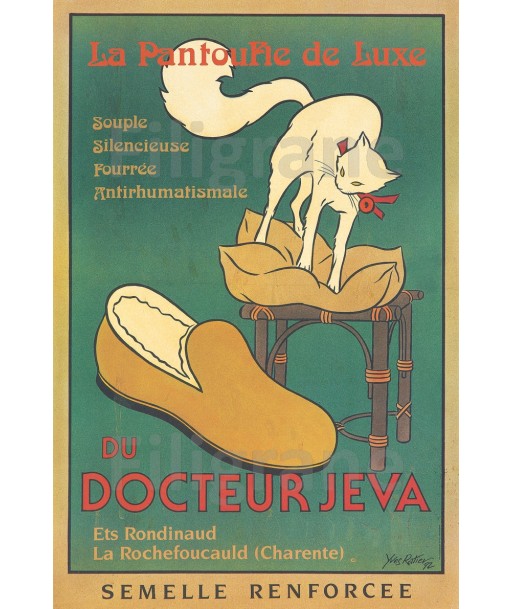 PUB DOCTEUR JEVA PANTOUFLE Rkra-POSTER/REPRODUCTION  d1 AFFICHE VINTAGE Les magasins à Paris