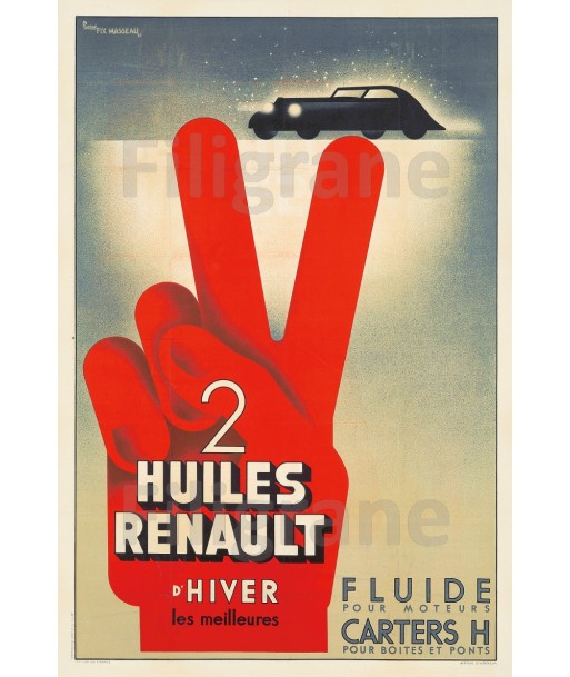 PUB HUILE RENAULT Rkvk-POSTER/REPRODUCTION  d1 AFFICHE VINTAGE commande en ligne