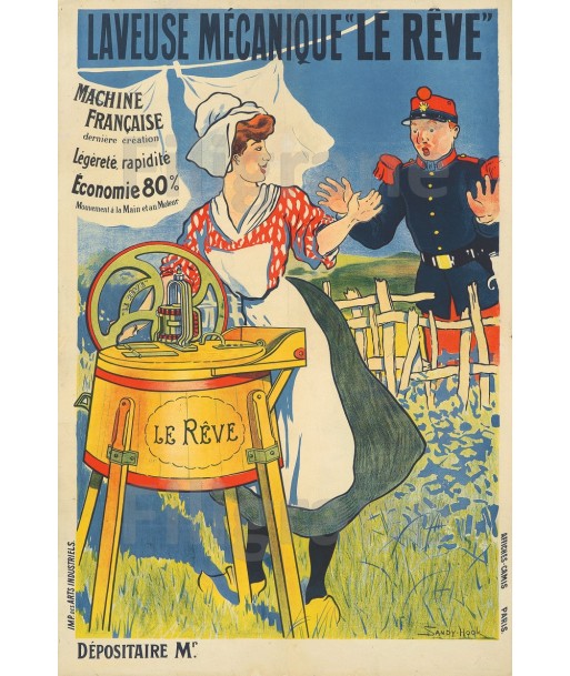 PUB LE RêVE MACHINE A LAVER Rnks-POSTER/REPRODUCTION  d1 AFFICHE VINTAGE s'inspire de l'anatomie humaine