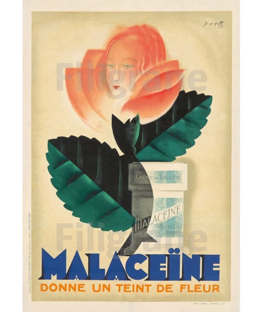 PUB MALACEÏNE CrêME BEAUTé Rwyn-POSTER/REPRODUCTION  d1 AFFICHE VINTAGE 2 - 3 jours ouvrés.