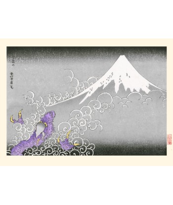 Le mont Fuji et un Dragon, Les cent vues du mont Fuji vol. 2 de Hokusai | Reproduction Fine Art Comment ça marche