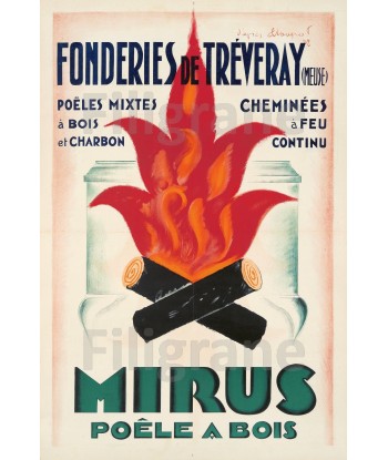 PUB MIRUS PoêLE a BOIS Rrqs-POSTER/REPRODUCTION  d1 AFFICHE VINTAGE Dans la société mordern