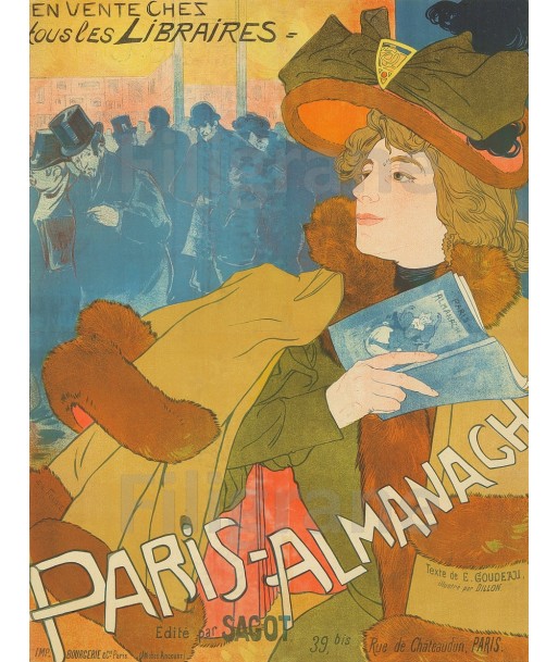 PUB PARIS ALMANACH Rcmy-POSTER/REPRODUCTION  d1 AFFICHE VINTAGE ouvre sa boutique