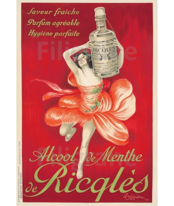 PUB RICQLèS ALCOOL MENTHE Rqzi-POSTER/REPRODUCTION  d1 AFFICHE VINTAGE s'inspire de l'anatomie humaine