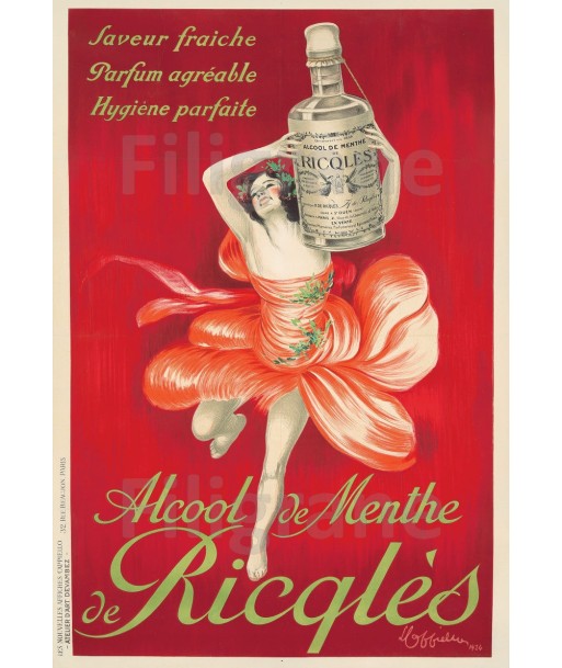 PUB RICQLèS ALCOOL MENTHE Rqzi-POSTER/REPRODUCTION  d1 AFFICHE VINTAGE s'inspire de l'anatomie humaine