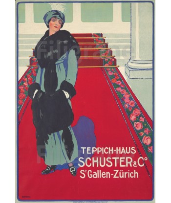 PUB TEPPICHE SCHUSTER Rfoa-POSTER/REPRODUCTION  d1 AFFICHE VINTAGE rembourrage situé sous