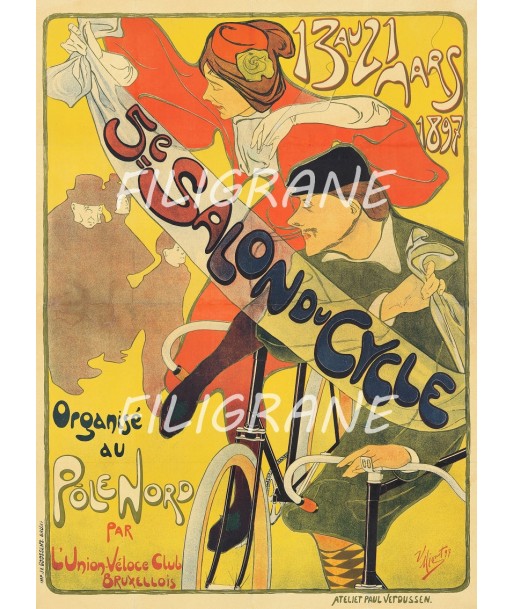 SALON CYCLE BRUXELLES 1897 Rvqs-POSTER/REPRODUCTION  d1 AFFICHE VINTAGE Les êtres humains sont 