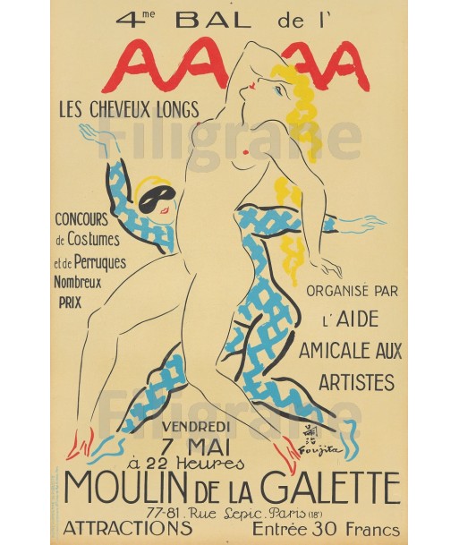 SPECTACLE 4 ème BAL de L'AAAA Rotk-POSTER/REPRODUCTION  d1 AFFICHE VINTAGE Economisez 