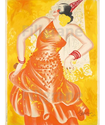 SPECTACLE DANSEUSE ESPAGNOL Rpts-POSTER/REPRODUCTION  d1 AFFICHE VINTAGE pas cher chine