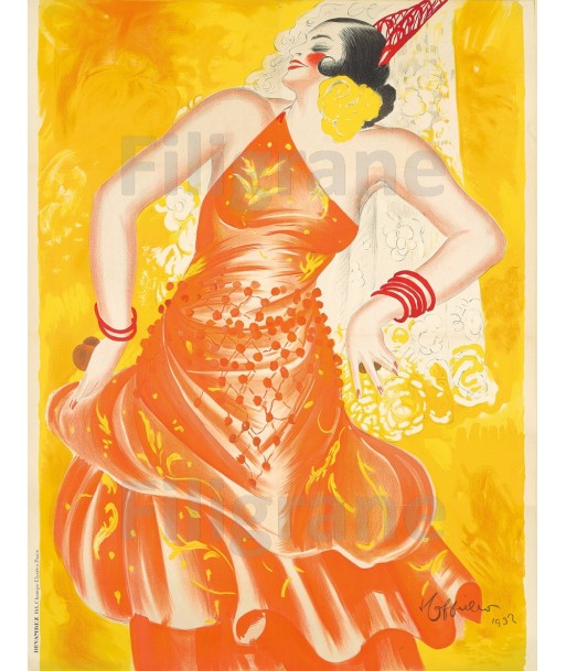 SPECTACLE DANSEUSE ESPAGNOL Rpts-POSTER/REPRODUCTION  d1 AFFICHE VINTAGE pas cher chine