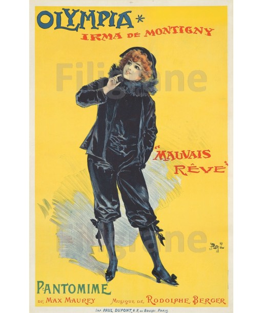 SPECTACLE IRMA de MONTIGNY Rean-POSTER/REPRODUCTION  d1 AFFICHE VINTAGE shop