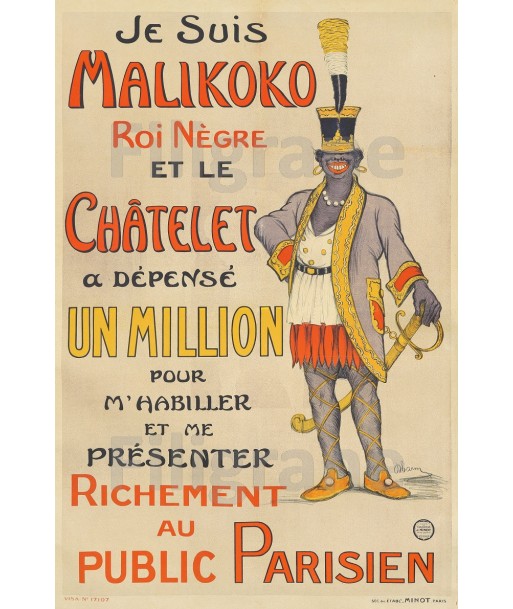 SPECTACLE MALIKOKO au ChâTELET Rojl-POSTER/REPRODUCTION  d1 AFFICHE VINTAGE livraison gratuite