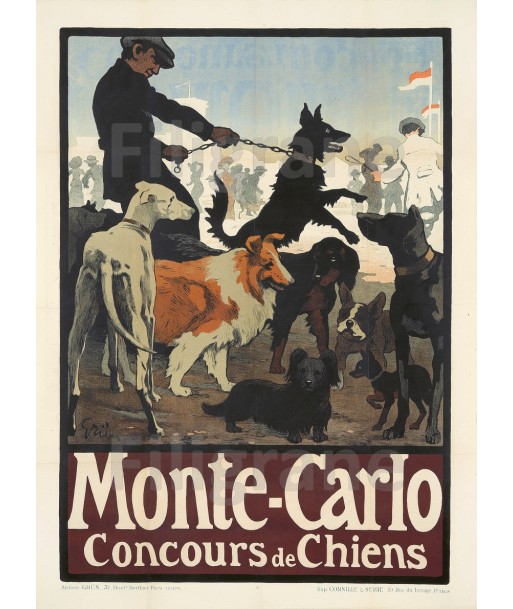 SPECTACLE MONTE CARLO CHIENS Rzij-POSTER/REPRODUCTION  d1 AFFICHE VINTAGE online