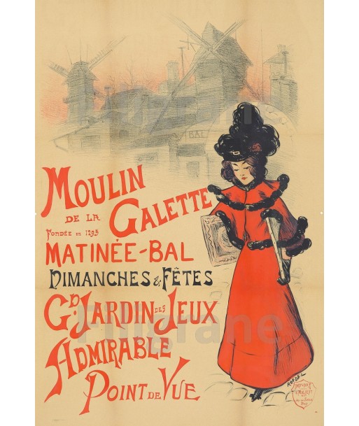 SPECTACLE MOULIN de la GALETTE Rlry-POSTER/REPRODUCTION  d1 AFFICHE VINTAGE Amélioration de cerveau avec