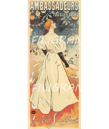 SPECTACLE Yvette GUILBERT CABARET Rtji-POSTER/REPRODUCTION  d1 AFFICHE VINTAGE commande en ligne