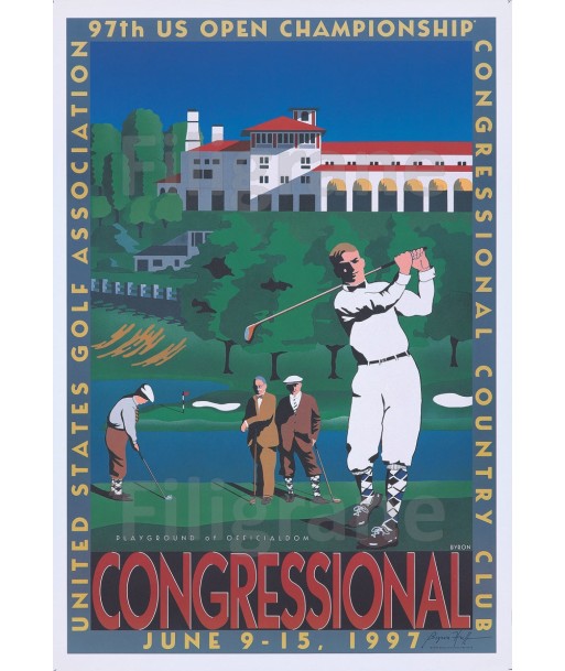 SPORT US OPEN GOLF 1997 Rxsn-POSTER/REPRODUCTION  d1 AFFICHE VINTAGE pas cher 