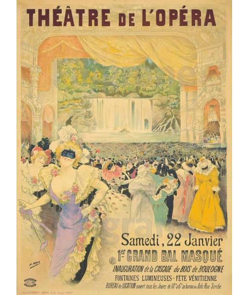 ThéATRE de L'OPéRA BAL Rdfe-POSTER/REPRODUCTION  d1 AFFICHE VINTAGE En savoir plus