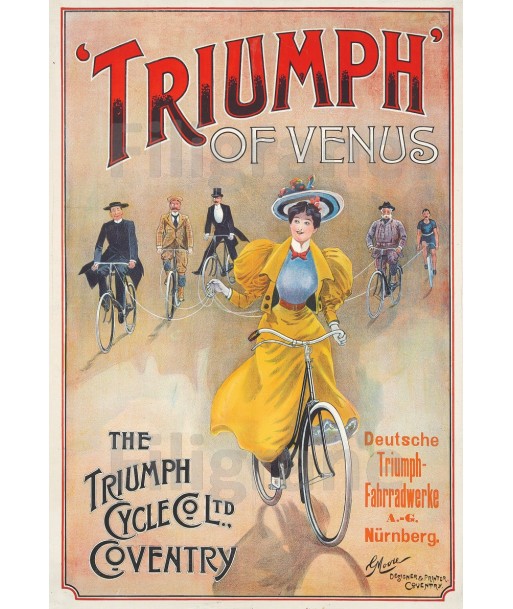 TRIUMPH VéLO/CYCLES Rjtm-POSTER/REPRODUCTION  d1 AFFICHE VINTAGE meilleur choix