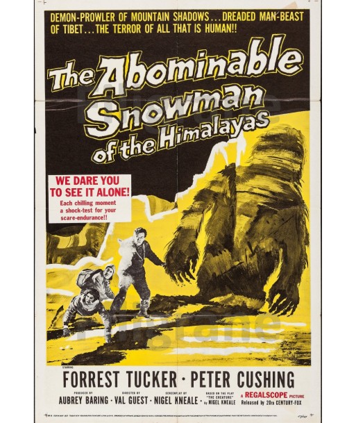 ABOMINABLE SNOWMAN FILM Rgzn-POSTER/REPRODUCTION d1 AFFICHE VINTAGE Jusqu'à 80% De Réduction