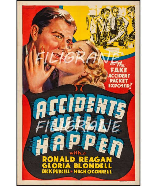 ACCIDENTS WILL HAPPEN FILM Ruzg-POSTER/REPRODUCTION d1 AFFICHE VINTAGE Voir les baskets