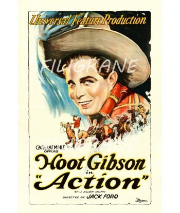 ACTION FILM HOOT GIBSON Rnyn-POSTER/REPRODUCTION d1 AFFICHE VINTAGE 2023