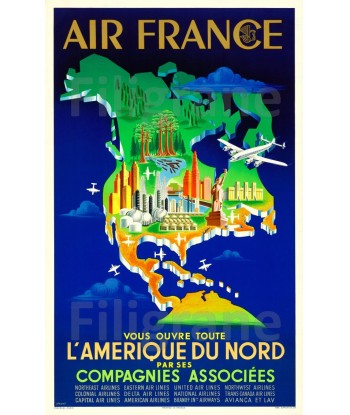 AIRLINES AméRIQUE du NORD Rnda-POSTER/REPRODUCTION d1 AFFICHE VINTAGE outlet