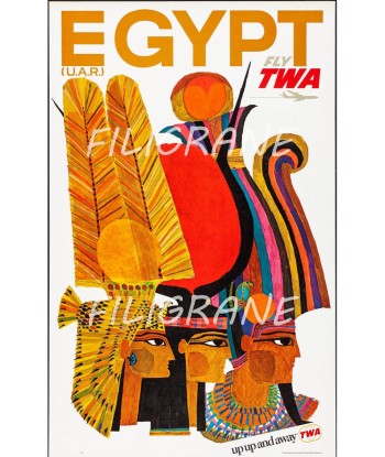 AIRLINES EGYPTE TWA Rwlu-POSTER/REPRODUCTION d1 AFFICHE VINTAGE basket pas cher